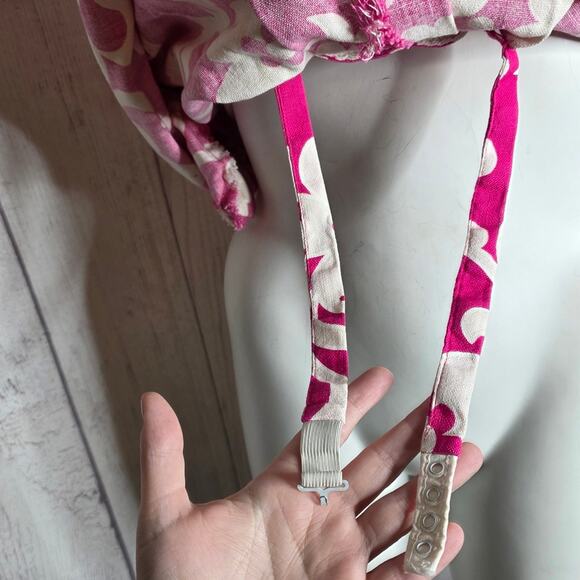 VTG 60s Andrade Resort Shops Hawaiian Pink/White Hibiscus Floral Mod Dress, Sz M - Picture 9 of 10